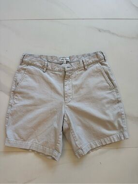 Peter Millar Beige Flat-Front Chino Shorts